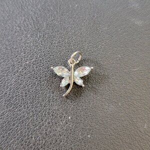 Dragonfly 18" Stainless Silver Necklace Light Ocean Blue